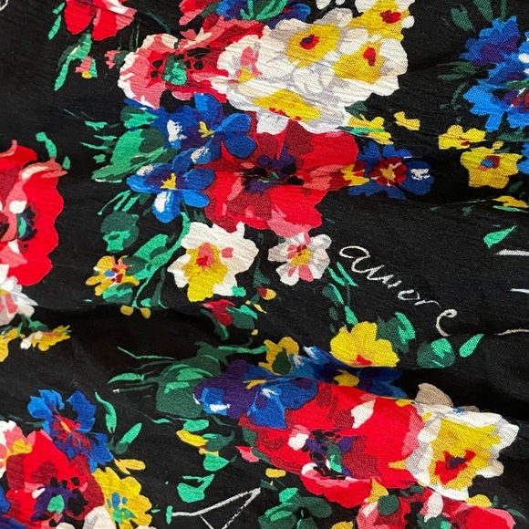 DESIGUAL “Amore” Designer Pretty Black & Colorful Floral Top. Size S - Picture 6 of 10
